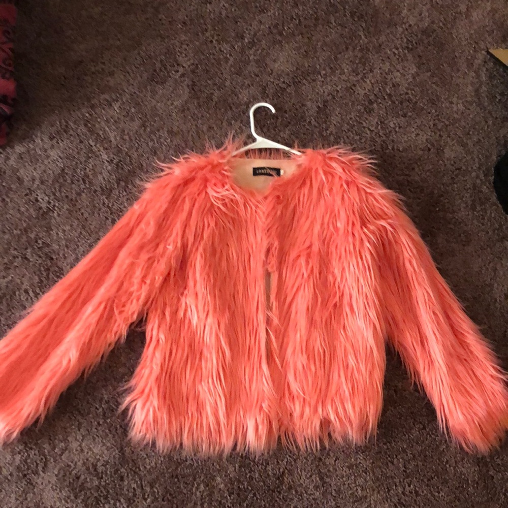 Pink furry jacket